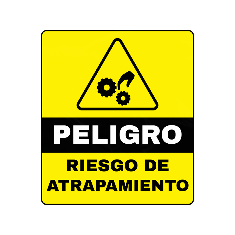 STICKER RIESGO ATRAPAMIENTO 8x12