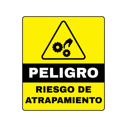 STICKER RIESGO ATRAPAMIENTO 8x12