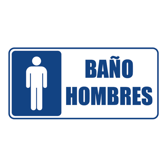 SEÑALIZACION BAÑO HOMBRES 15x30