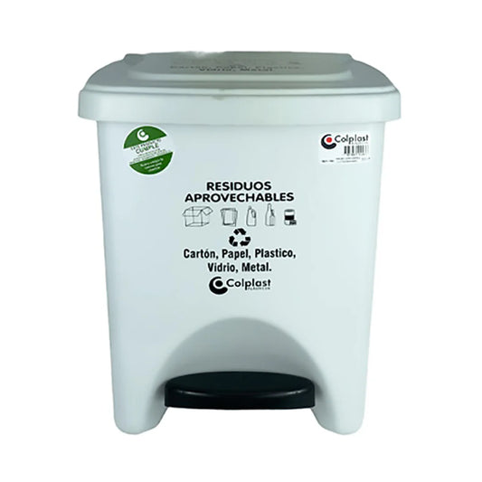 PAPELERA BLANCA DE PEDAL 22LT