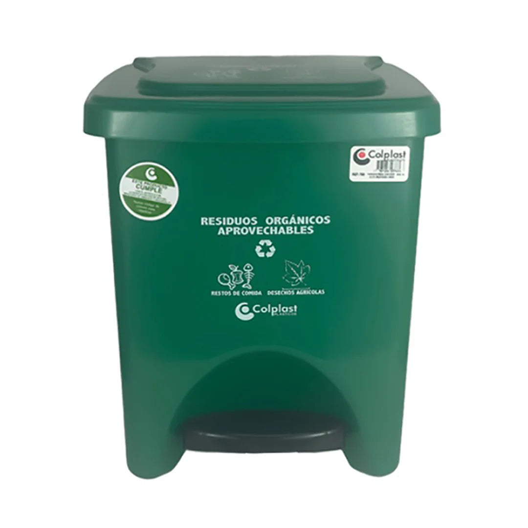 PAPELERA VERDE DE PEDAL 22LT