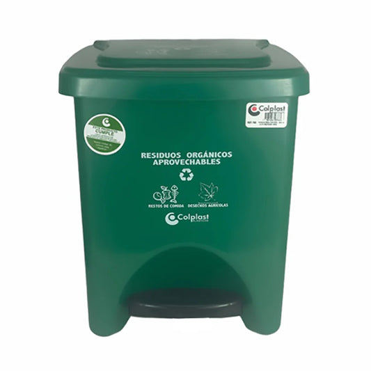 PAPELERA VERDE DE PEDAL 22LT