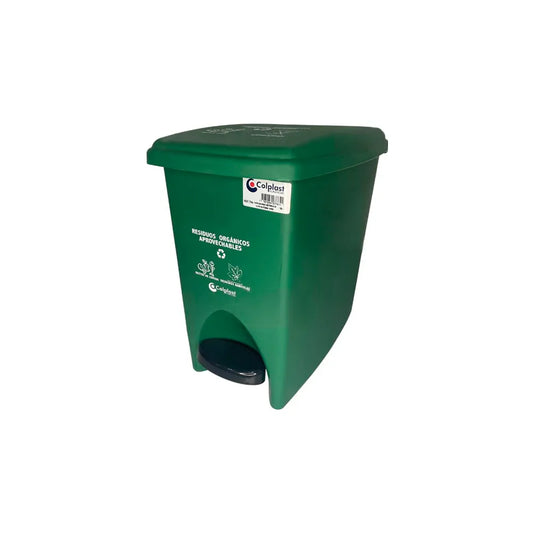 PAPELERA VERDE DE PEDAL 12LT