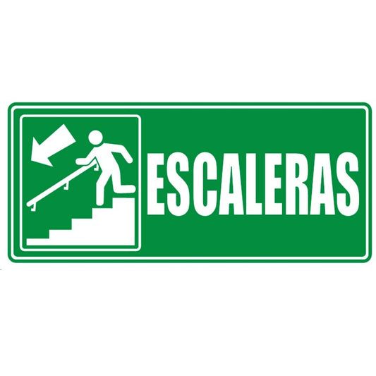 SEÑALIZACIÓN ESCALERAS BAJANDO IZQUIERDA 15x30