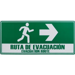 SEÑALIZACION RUTA DE EVACUACIÓN DERECHA 15x30