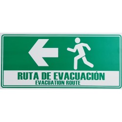 SEÑALIZACIÓN RUTA DE EVACUACIÓN IZQUIERDA 15x30